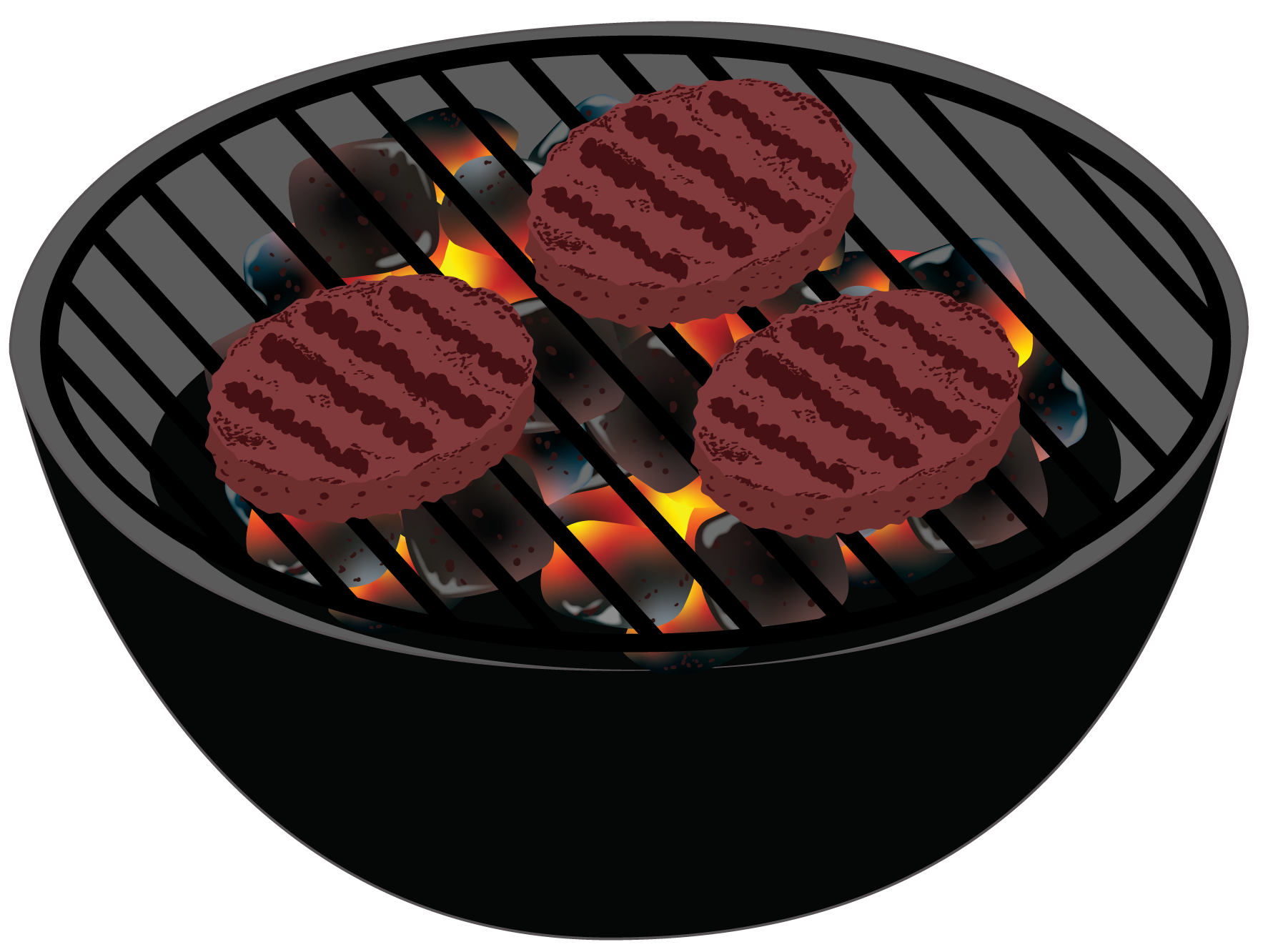 Digital illustration of outdoor grill