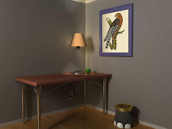 3D model of room and desk