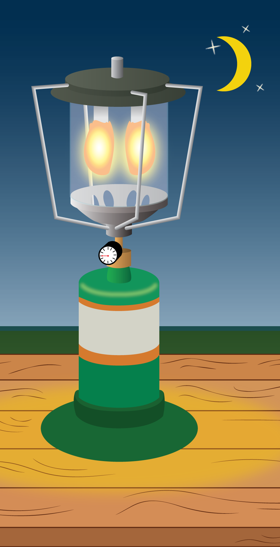 Digital illustration of a camping lantern