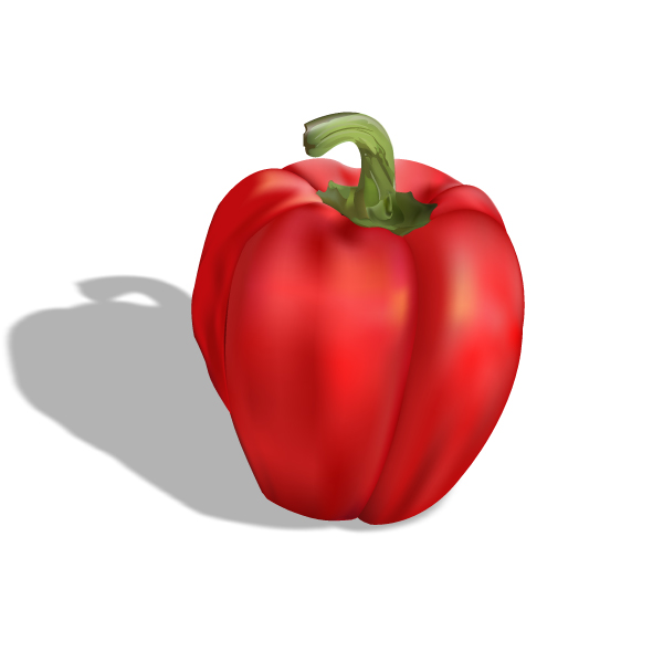 Digital illustration of a red pepper